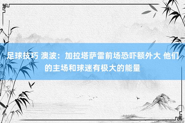 足球技巧 澳波：加拉塔萨雷前场恐吓额外大 他们的主场和球迷有极大的能量