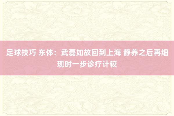 足球技巧 东体：武磊如故回到上海 静养之后再细现时一步诊疗计较