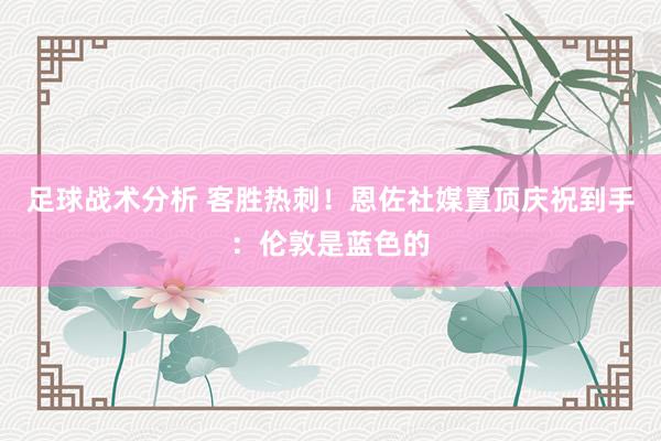 足球战术分析 客胜热刺！恩佐社媒置顶庆祝到手：伦敦是蓝色的