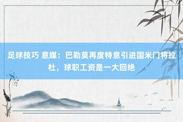 足球技巧 意媒：巴勒莫再度特意引进国米门将拉杜，球职工资是一大回绝